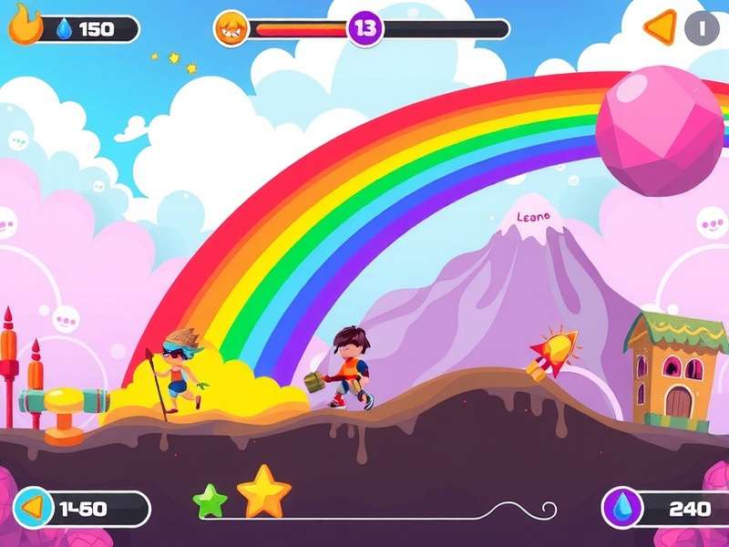 Rainbow Holi Adventure gameplay screenshot
