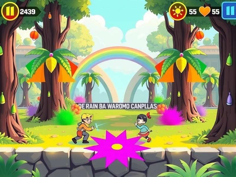 Rainbow Holi Adventure multiplayer battle